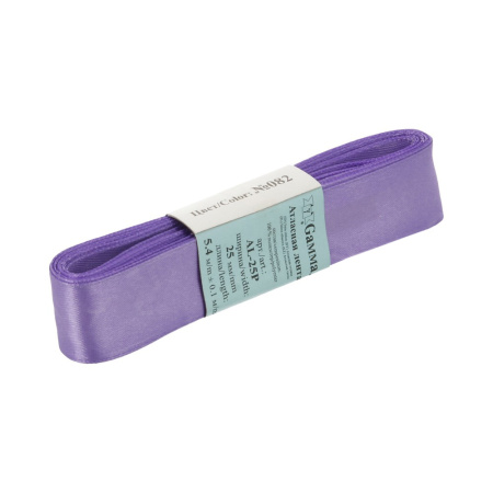Лента атласная, Gaммa, 25мм, фиолетовая №082, моток, 5 метров Лента атласная, Gaммa, 25мм, фиолетовая №082, моток, 5 метров