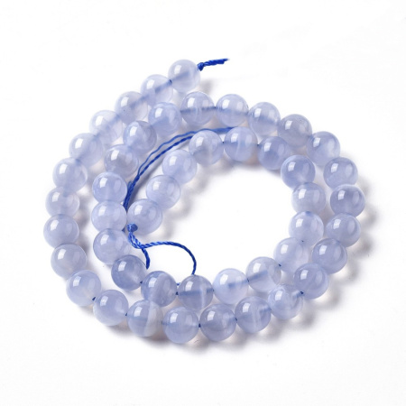 Бусины каменные, сапфирин, 8мм, 12 шт., низка