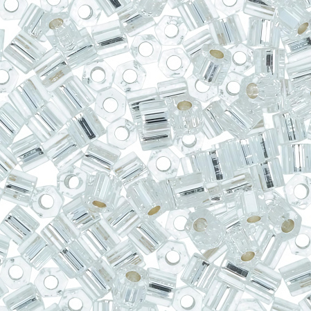 Бисер TOHO Hexagon, размер 11/0, цвет #21 (Внутреннее серебрение, хрусталь), 10 грамм