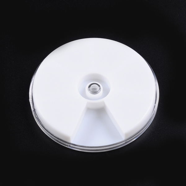 Коробочка для хранения, 8.3х1.2см, круглая, с 6 ячейками, с вращающейся крышкой, 2 шт. <p>Круглый контейнер для хранения мелкой фурнитуры, бисера, бусин из качественного пластика. У органайзера имеется 6 ячеек с общей вращающейся крышкой. Основание сделано из белого пластика, крышка из прозрачного. Цена за 2 шт.</p>