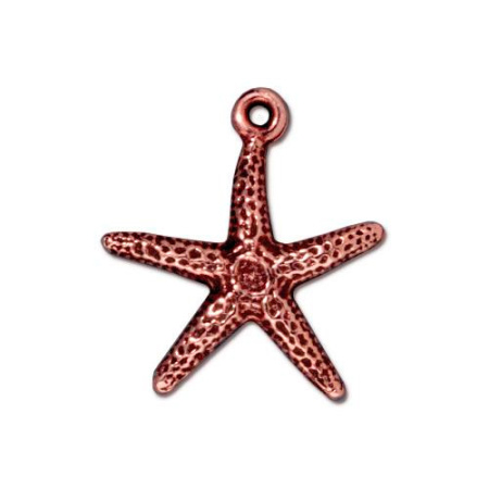 Подвеска, 21х18мм, TierraCast, морская звезда, базовый материал - оловянный сплав, медная с чернением, 1 шт.