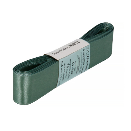 Лента атласная, Gaммa, 25мм, сине-зеленая №032, моток, 5 метров Лента атласная, Gaммa, 25мм, сине-зеленая №032, моток, 5 метров