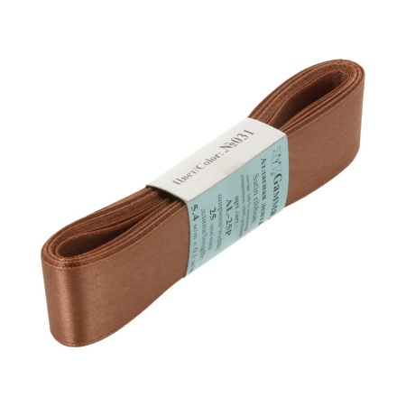 Лента атласная, Gaммa, 25мм, светло-коричневая №031, моток, 5 метров Лента атласная, Gaммa, 25мм, светло-коричневая №031, моток, 5 метров