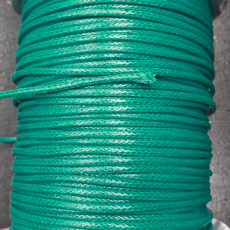Шнур синтетический вощеный, полиэстеровый, около 2мм, бирюзовый, 10 метров
