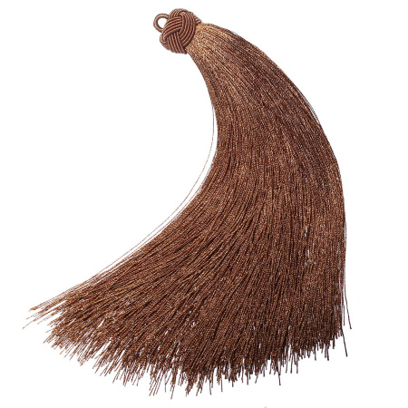 Кисточка декоративная, 160х17мм, с фигурной головкой, нейлоновая, коричневая, 1 шт.