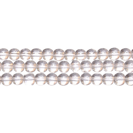 Бусины стеклянные, 6мм, кристально-прозрачные, 60 шт., низка