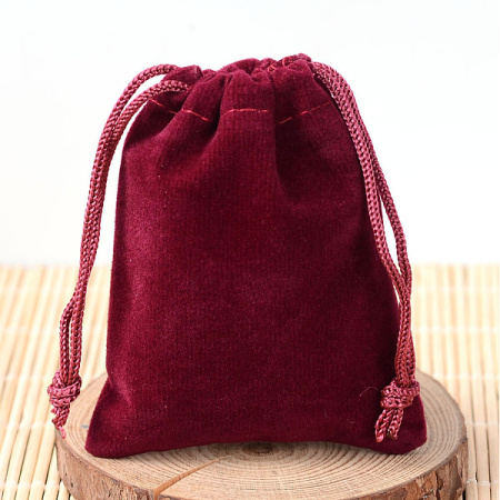 Мешочек из бархата, 15х10см, вишнёвый, 2 шт.