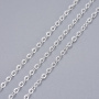 <p>Качественная цепочка цвета светлого серебра. Оттенок может отличаться от фотографии и в разных поставках. Базовый материал - латунь. Звенья запаяны, не рвется, покрытие не облезает. Размер звена примерно 2.5х2 мм, может немного отличаться от заявленного. Цена за 2 метра.</p>