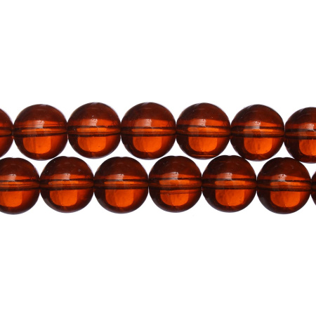 Бусины стеклянные, 12мм, коричневые, 28 шт., низка