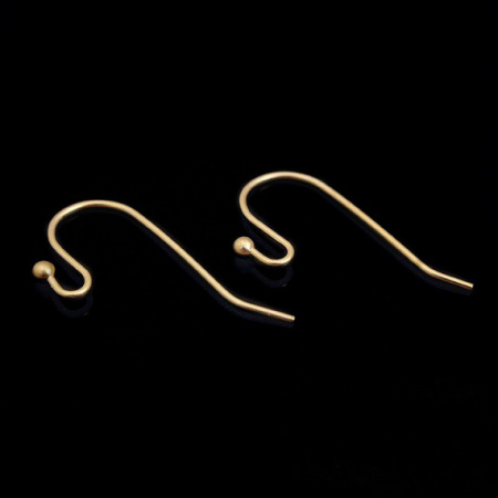 Швензы открытые, 13мм, Корея, с шариком, базовый материал - латунь, позолоченные, 2 пары