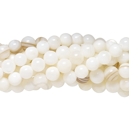 Бусина из ракушки, 4-5мм, белая, 80 шт., низка