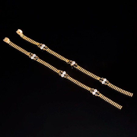 Застежка для моносерьги, 138х5мм, Корея, Полоска с фианитами, базовый материал - латунь, позолоченная, 1 шт.