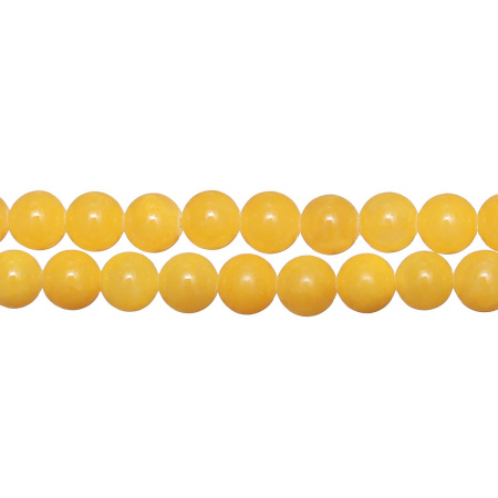 Бусины каменные, жадеит (имитация), желтый, 8мм, 55 шт., низка