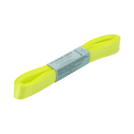 Лента атласная, Gaммa, 12мм, желто-зеленая №057, моток, 5 метров Лента атласная, Gaммa, 12мм, желто-зеленая №057, моток, 5 метров
