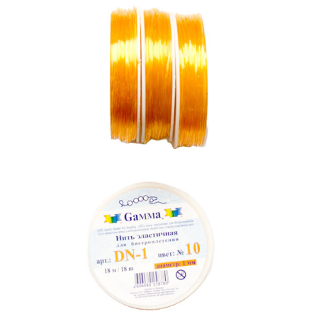 Нить - резинка для браслетов, 1мм, желтая, катушка, 18 метров