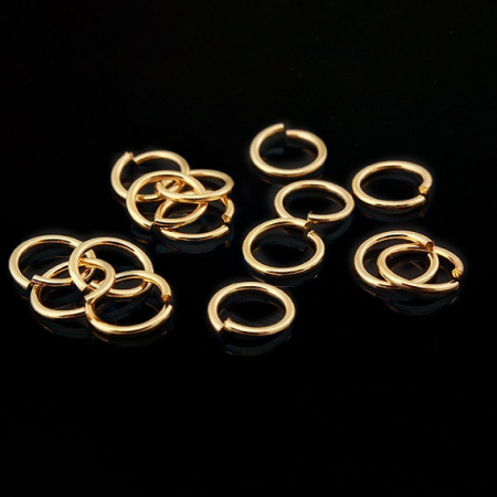 Соединительное колечко, 7мм (толщина 1мм, внутренний размер 5мм), Корея, базовый материал - сталь, позолоченное, 1 грамм