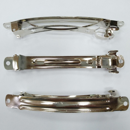 Основа для заколки, 100х11мм, базовый материал - железо, стального цвета, 2 шт.