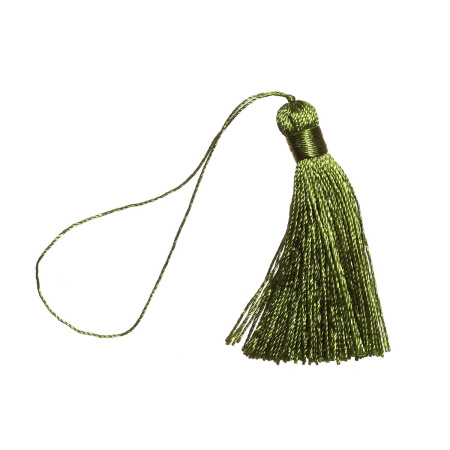 Кисточка декоративная, 60х6мм, нейлоновая, травянисто-зеленая, 1 шт.
