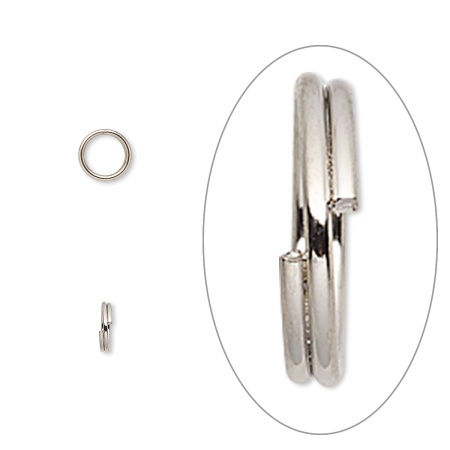 Соединительное колечко, 5мм (толщина 0.6мм, внутренний размер 3.8мм), двойное, базовый материал - сталь, стального цвета, 100 шт.