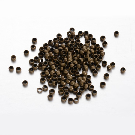 Кримпы, 3х2мм, базовый материал - латунь, бронзового цвета, 5 грамм