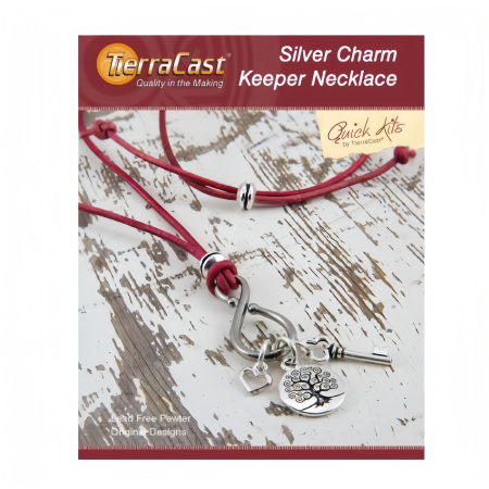 Набор для сборки украшения, 45-72 см, TierraCast, колье Silver Charm Keeper, посеребренное