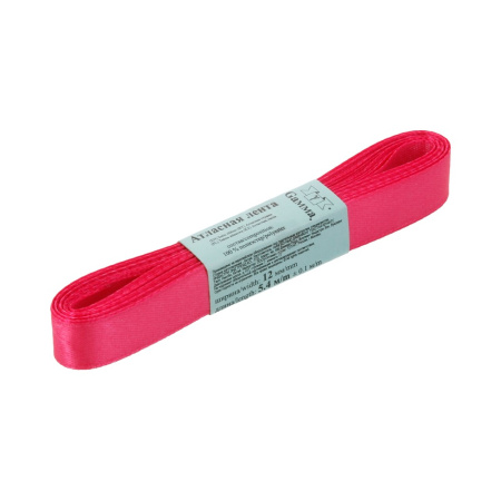 Лента атласная, Gaммa, 12мм, малиновая №103, моток, 5 метров Лента атласная, Gaммa, 12мм, малиновая №103, моток, 5 метров