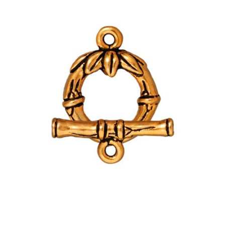 Застежка, 18х14мм, TierraCast, тогл, Бамбук, базовый материал - оловянный сплав, позолоченный с чернением, 1 шт.