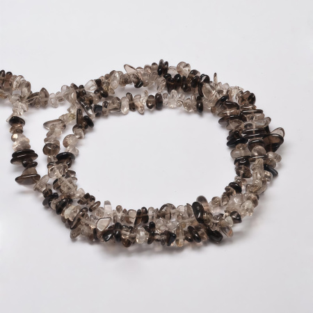 Бусины каменные, раухтопаз, сколы, 3-10мм, 200 шт., низка