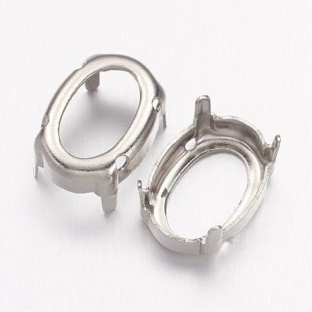 <p>Пришивная оправа с цапами для кристалла. Форма овал, размер 14*10 мм. Цапы подходят для кристаллов Swarovski. Базовый материал - латунь, покрытие темно-серебристого цвета. Цена за 20 шт.</p>