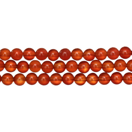 <p>Круглые гладкие каменные бусины из натурального тонированного сердолика (карнеола). Оттенок может немного отличаться от фотографии. Бусины могут немного отличаться по форме и размеру. В низке около 60 бусин. Низки формируются без проверки каждой бусины на дефекты. Цена за низку.</p>