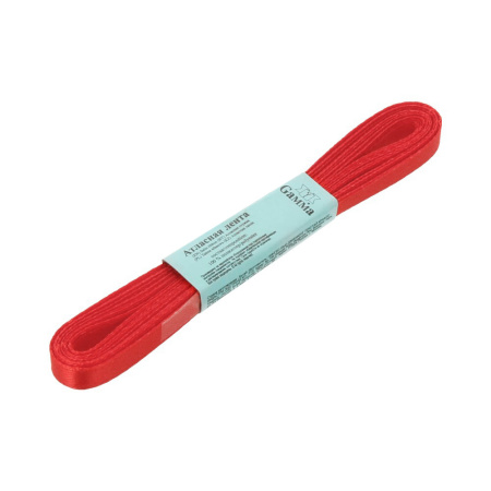 Лента атласная, Gaммa, 6мм, красная №026, моток, 5 метров Лента атласная, Gaммa, 6мм, красная №026, моток, 5 метров