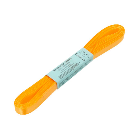 Лента атласная, Gaммa, 6мм, темно-желтая №017, моток, 5 метров Лента атласная, Gaммa, 6мм, темно-желтая №017, моток, 5 метров