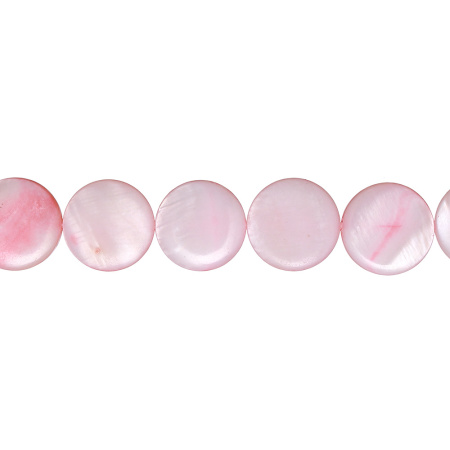 <p>
Круглые бусины-пластинки из натурального тонированного перламутра розового цвета. На бусинах есть темные пятна, возможны щербинки естественного происхождения, отверстия могут быть сделаны не очень аккуратно. Оттенок может отличаться от фото. Бусины могут немного отличаться по форме и размеру. Цена за 1 низку длиной около 38 см (примерно 26 бусин, низки формируются без проверки каждой бусины на дефекты).
</p>