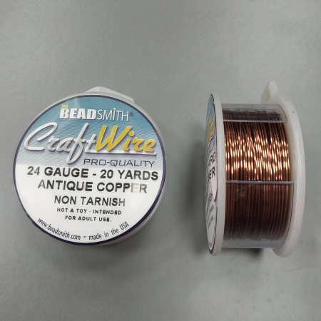 Проволока гибкая, 0.511мм, Craft Wire, не темнеющая, античная медь, катушка, 18.3 метра Проволока гибкая, 0.511мм, Craft Wire, не темнеющая, античная медь, катушка, 18.3 метра