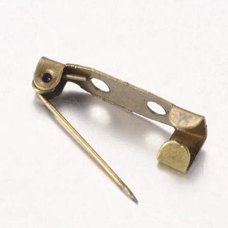 Основа для броши, 19-20х5мм, базовый материал - железо, бронзовая, 10 грамм