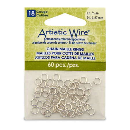 Соединительное колечко, 6мм (толщина 1.0мм, внутренний размер 3.97мм), Artistic Wire, базовый материал - медь, посеребренное, 60 шт.