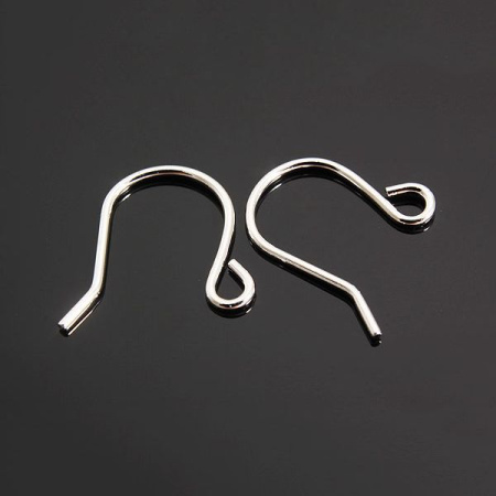 Швензы открытые, 13мм, Корея, лаконичные, базовый материал - латунь, под родий, 5 пар