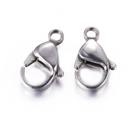 Застежка, 15х9мм, карабин, качество А, базовый материал - нержавеющая сталь, без покрытия, 5 шт. Застежка, 15х9мм, карабин, качество А, базовый материал - нержавеющая сталь, без покрытия, 5 шт.