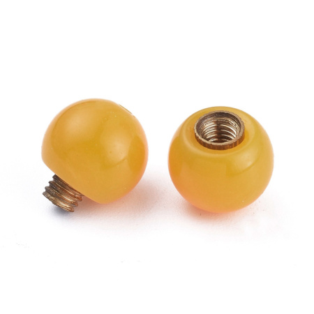 <p>Пластиковая закручивающаяся застежка светло-янтарного цвета, непрозрачная, с латунной вставкой. Оттенок может отличаться от фотографии и в разных поставках. Цвет может быть неравномерный, с разводами. Застежка состоит из двух концевиков - один с внутренней резьбой, другой с внешней.  Цена за 1 замочек.</p>