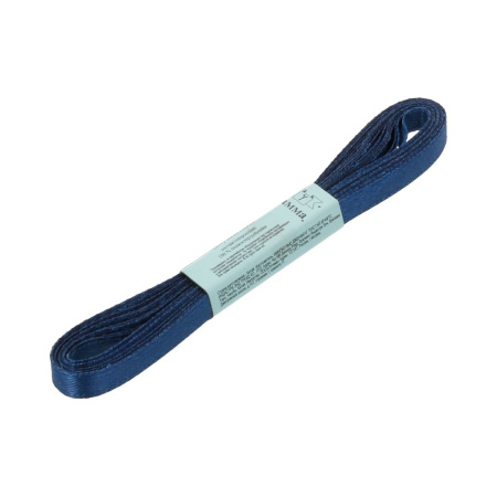 Лента атласная, Gaммa, 6мм, темно-синяя №038, моток, 5 метров Лента атласная, Gaммa, 6мм, темно-синяя №038, моток, 5 метров