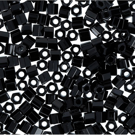 Бисер TOHO Hexagon, размер 11/0, цвет #49 (Непрозрачный, черный), 10 грамм