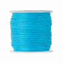 <p>Вощеный шнур, 100% хлопок, цвет голубой (бирюзовый). Шнур довольно рыхлый, может казаться толще заявленной производителем толщины. Толщина 0.5-1 мм. По возможности, продается цельным куском, однако, может поставляться несколькими отрезами. Цена за 10 метров.</p>