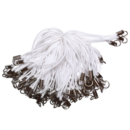 Основа для подвески на телефон, 55мм, белый шнур, базовый материал - сталь, стальное колечко, около 100 шт. Основа для подвески на телефон, 55мм, белый шнур, базовый материал - сталь, стальное колечко, около 100 шт.