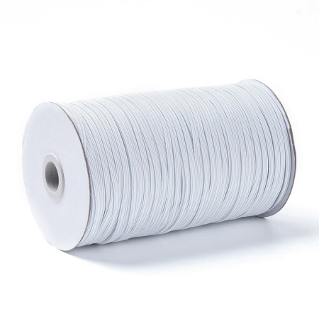 Резинка бельевая, 4х0.8мм, плоская, белая, около 170 метров, катушка