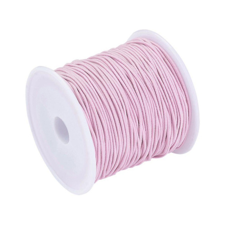 Шнур - резинка, около 1мм, нежно-розовый, 20 метров, катушка