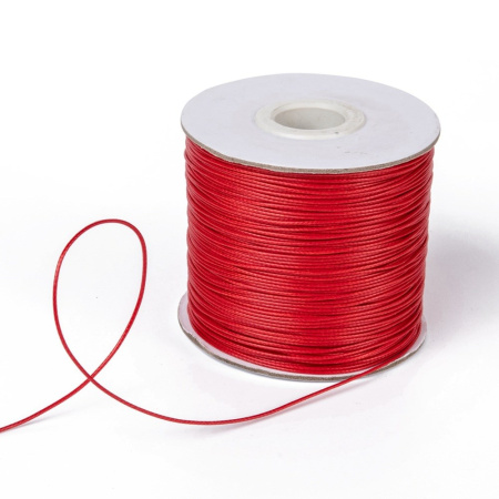 Шнур синтетический вощеный, полиэстеровый, около 0.8-1мм, красный, 10 метров