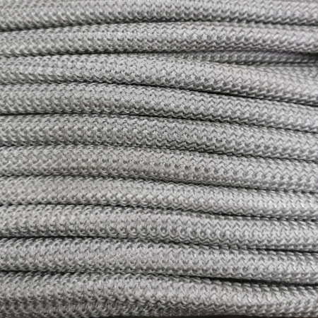 Шнур плетеный с сердечником, около 10мм, полиэстер, светло-серый, 90 см, 1 шт.