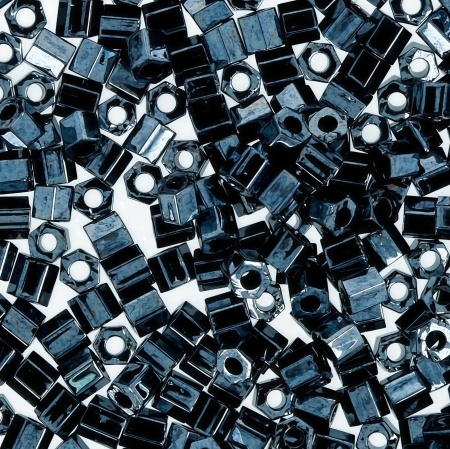 Бисер TOHO Hexagon, размер 11/0, цвет #81 (Металлизированный, гематит), 10 грамм