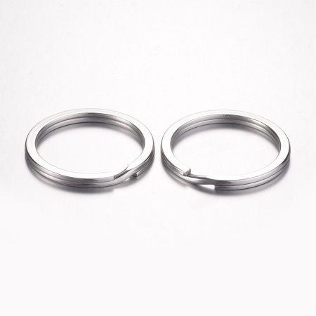 Основа под брелок, 25мм, кольцо двойное, базовый материал - нержавеющая сталь, без покрытия, 5 шт.