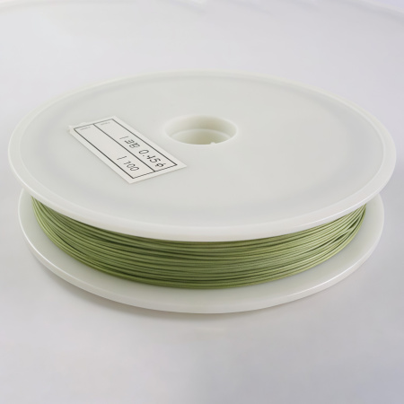 Тросик ювелирный, 0.45мм, цвет оливково-зеленый, катушка, 50 метров